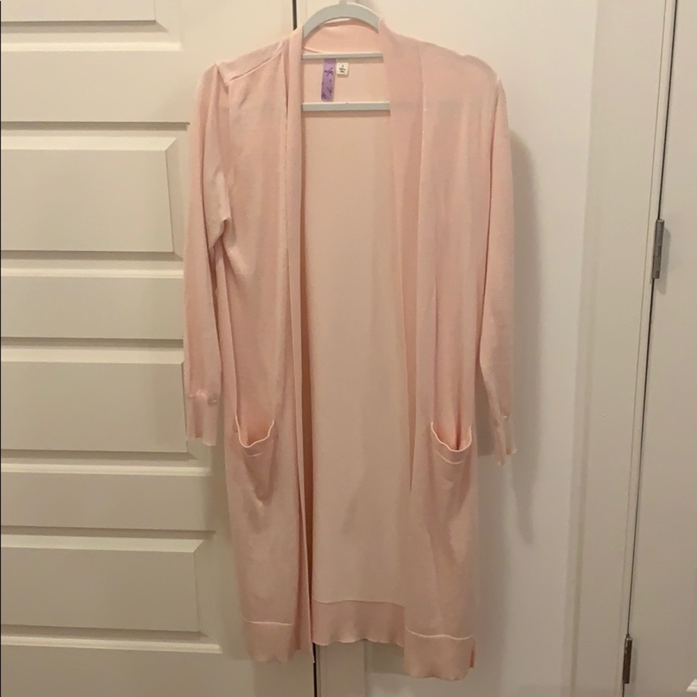 Light pink longline cardigan